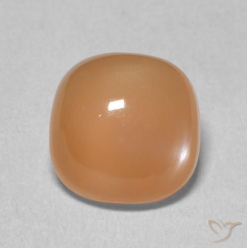 1.96ct طبيعي برتقالى خوخى حجر القمر, وسادة, نصف شفاف