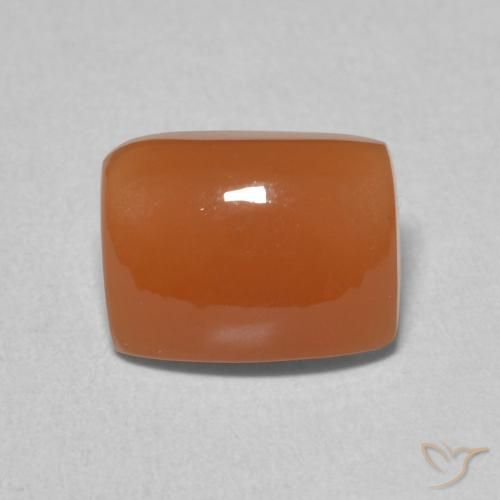 2.19ct طبيعي برتقالى غامق حجر القمر, وسادة, نصف شفاف
