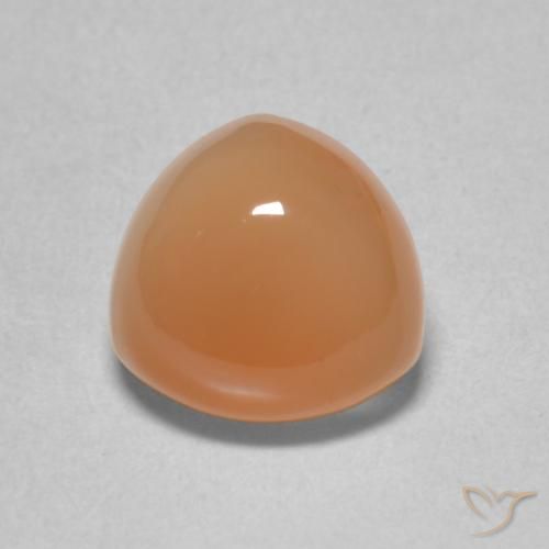 2.04ct طبيعي برتقالى خوخى حجر القمر, مثلثى, نصف شفاف