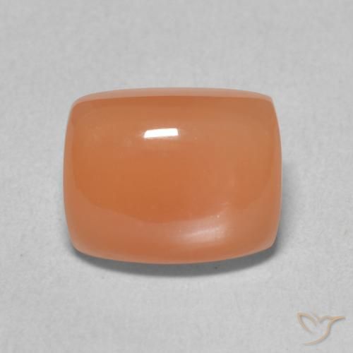 2.46ct طبيعي برتقالي فاتح حجر القمر, وسادة, نصف شفاف