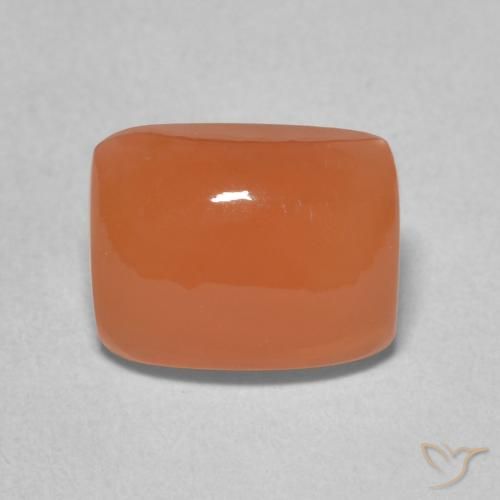 2.53ct طبيعي برتقالى محمر حجر القمر, وسادة, نصف شفاف