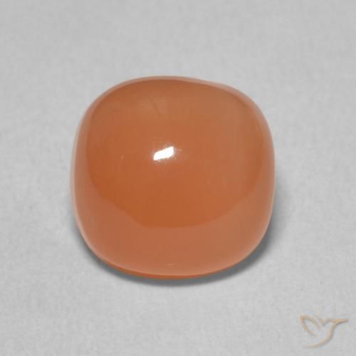 2.16ct طبيعي برتقالي فاتح حجر القمر, وسادة, نصف شفاف