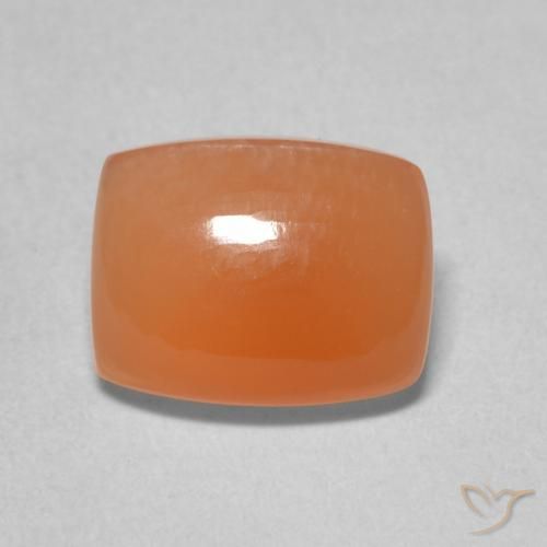 2.11ct طبيعي برتقالى محمر حجر القمر, وسادة, نصف شفاف