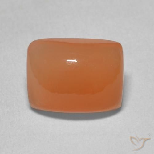 2.35ct طبيعي برتقالى محمر فاتح حجر القمر, وسادة, نصف شفاف