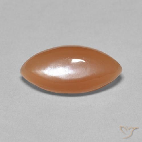 3.03ct طبيعي برتقالى متوسط حجر القمر, ماركيز, نصف شفاف