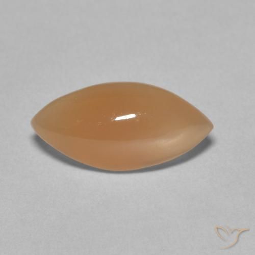 2.79ct طبيعي Medium Light-Orange حجر القمر, ماركيز, نصف شفاف