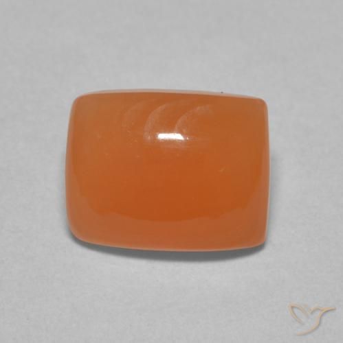 2.07ct طبيعي برتقالى محمر حجر القمر, وسادة, نصف شفاف