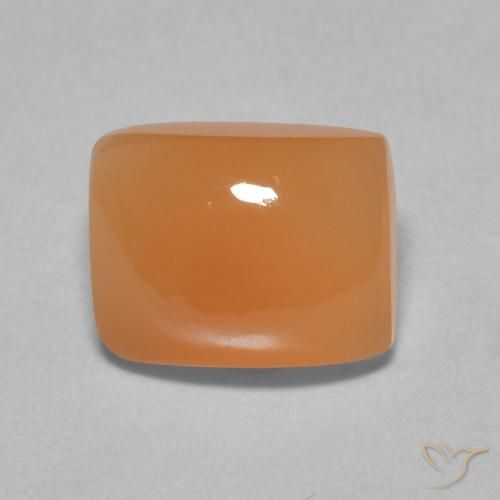 2.38ct طبيعي برتقالى مشمشى دافئ حجر القمر, وسادة, نصف شفاف