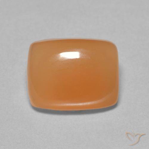 2.02ct طبيعي برتقالى محمر حجر القمر, وسادة, نصف شفاف