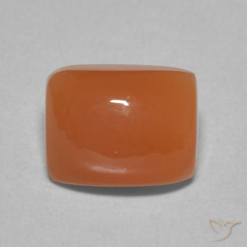 2.66ct طبيعي برتقالى متوسط حجر القمر, وسادة, نصف شفاف
