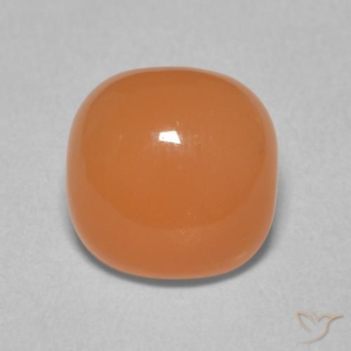 2.00ct طبيعي برتقالى محمر فاتح حجر القمر, وسادة, نصف شفاف