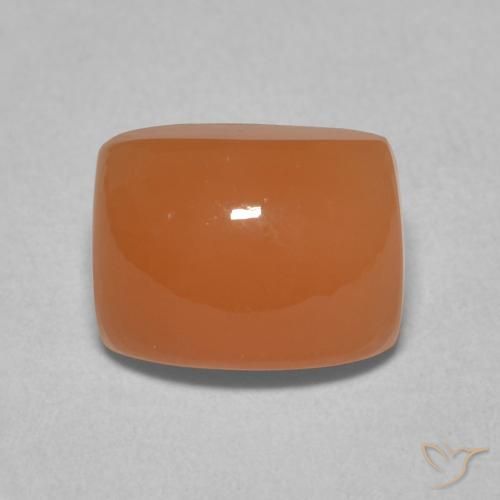2.75ct طبيعي برتقالى متوسط حجر القمر, وسادة, نصف شفاف