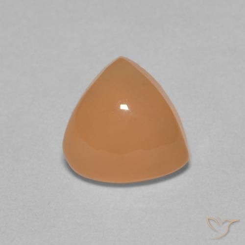 1.61ct طبيعي برتقالى كنتالوبى حجر القمر, مثلثى, نصف شفاف