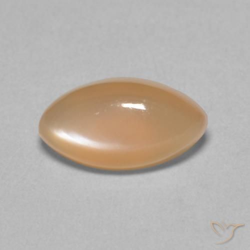 1.62ct طبيعي برتقالى خوخى حجر القمر, ماركيز, نصف شفاف