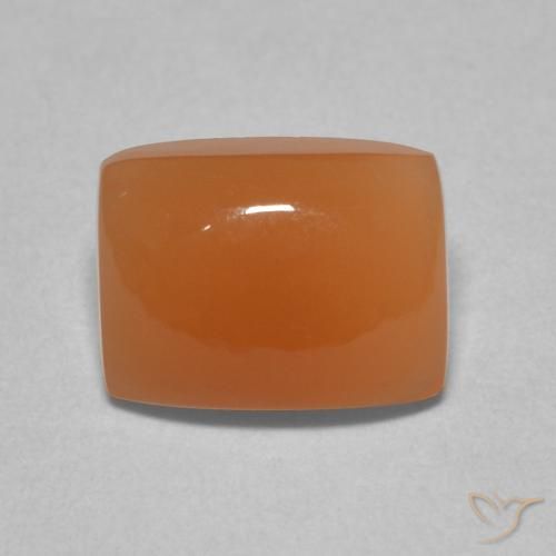 2.26ct طبيعي برتقالى محمر حجر القمر, وسادة, نصف شفاف