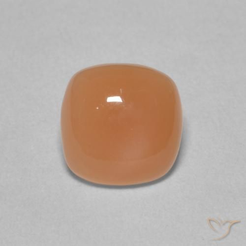 1.65ct طبيعي برتقالي فاتح حجر القمر, وسادة, نصف شفاف