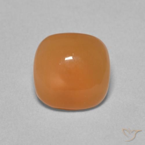 2.00ct طبيعي برتقالي فاتح حجر القمر, وسادة, نصف شفاف