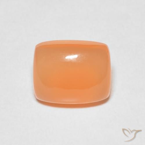 2.51ct طبيعي برتقالى متوسط حجر القمر, وسادة, نصف شفاف