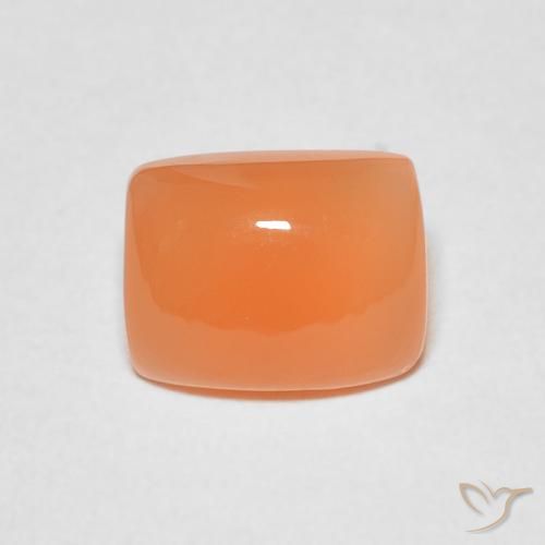 2.17ct طبيعي برتقالى محمر حجر القمر, وسادة, نصف شفاف