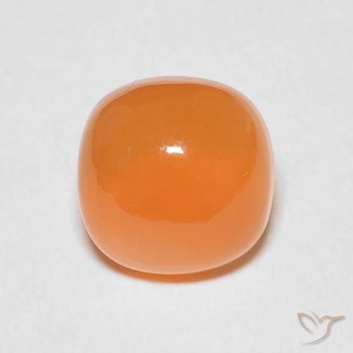 2.41ct طبيعي برتقالى محمر حجر القمر, وسادة, نصف شفاف