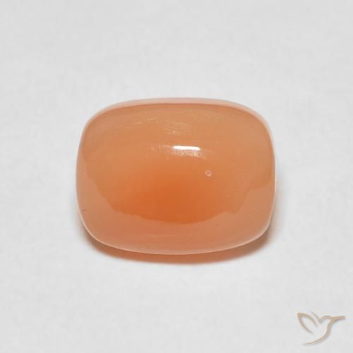 2.30ct طبيعي برتقالى محمر حجر القمر, وسادة, نصف شفاف