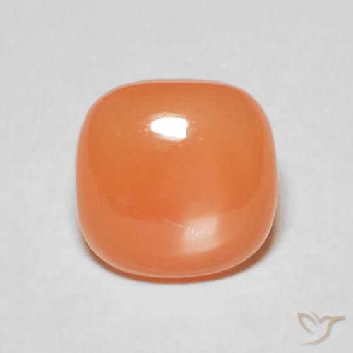 1.80ct طبيعي برتقالى خوخى حجر القمر, وسادة, نصف شفاف