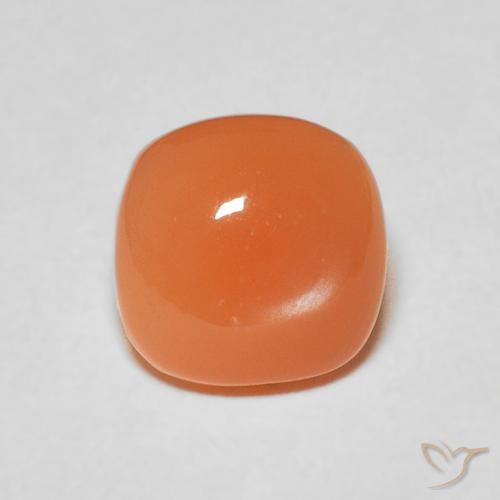 2.15ct طبيعي برتقالى محمر حجر القمر, وسادة, نصف شفاف