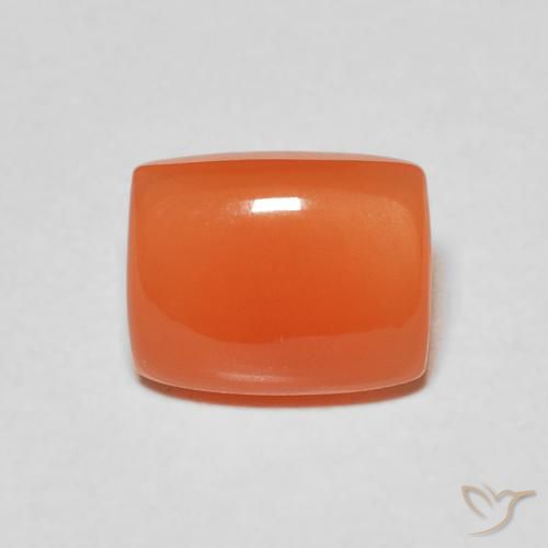 2.12ct طبيعي برتقالى محمر حجر القمر, وسادة, نصف شفاف