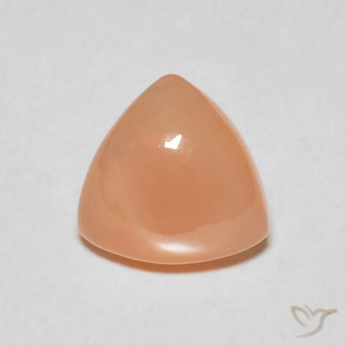 1.38ct طبيعي برتقالي فاتح حجر القمر, مثلثى, نصف شفاف