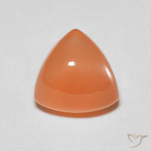 2.04ct طبيعي برتقالى محمر حجر القمر, مثلثى, نصف شفاف