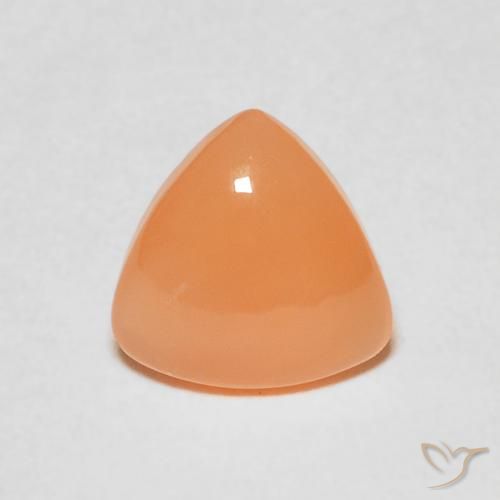 1.27ct طبيعي Medium Light-Orange حجر القمر, مثلثى, نصف شفاف
