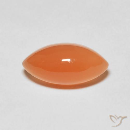 3.72ct طبيعي برتقالى مشمشى دافئ حجر القمر, ماركيز, نصف شفاف
