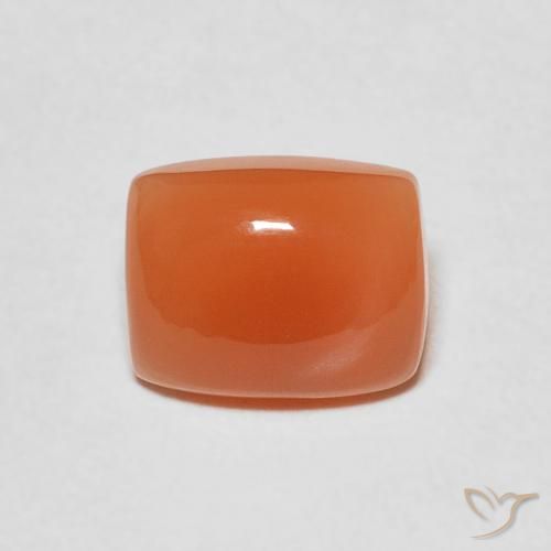 2.18ct طبيعي برتقالى غامق حجر القمر, وسادة, نصف شفاف