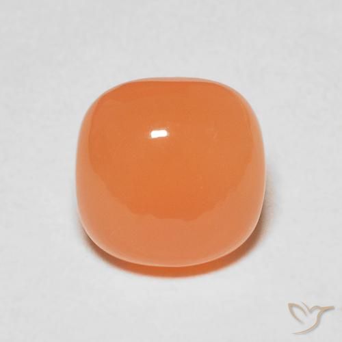 2.17ct طبيعي برتقالي فاتح حجر القمر, وسادة, نصف شفاف