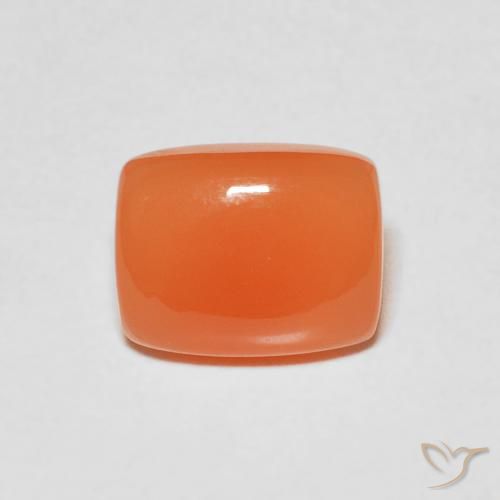 2.09ct طبيعي برتقالى مشمشى دافئ حجر القمر, وسادة, نصف شفاف