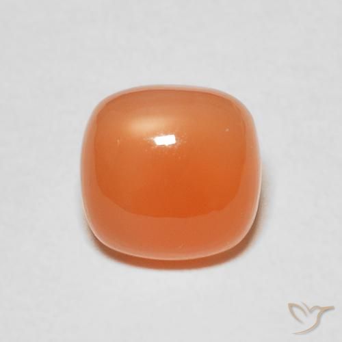 2.40ct طبيعي برتقالى محمر حجر القمر, وسادة, نصف شفاف