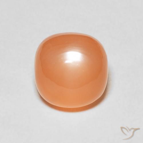 2.42ct طبيعي برتقالى محمر فاتح حجر القمر, وسادة, نصف شفاف