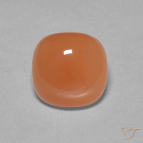 2.10ct طبيعي برتقالى محمر حجر القمر, وسادة, نصف شفاف