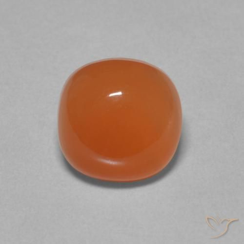 2.05ct طبيعي برتقالى محمر حجر القمر, وسادة, نصف شفاف