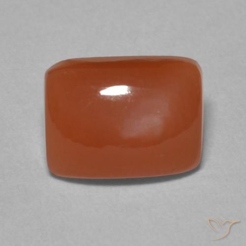 2.33ct طبيعي برتقالى محمر حجر القمر, وسادة, نصف شفاف