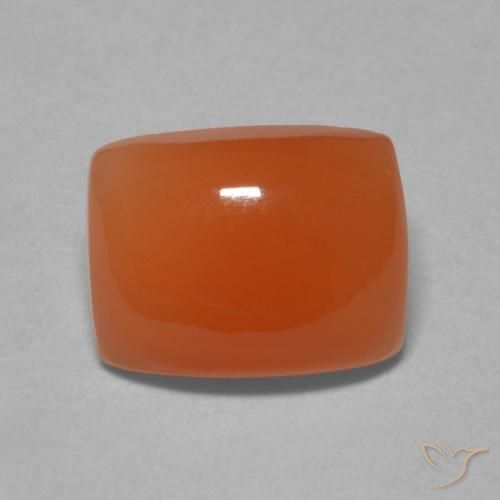 2.39ct طبيعي برتقالى محمر حجر القمر, وسادة, نصف شفاف