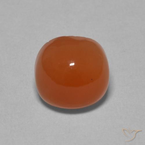 2.20ct طبيعي برتقالى محمر حجر القمر, وسادة, نصف شفاف