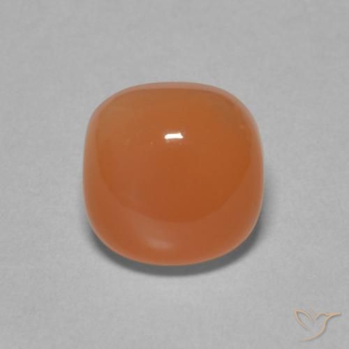 2.37ct طبيعي برتقالى متوسط حجر القمر, وسادة, نصف شفاف