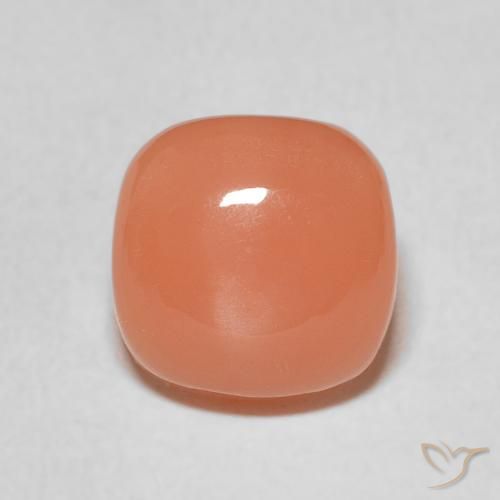 2.32ct طبيعي برتقالى كنتالوبى حجر القمر, وسادة, نصف شفاف