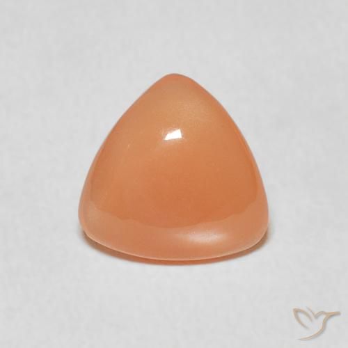 1.14ct طبيعي برتقالى خوخى حجر القمر, مثلثى, نصف شفاف