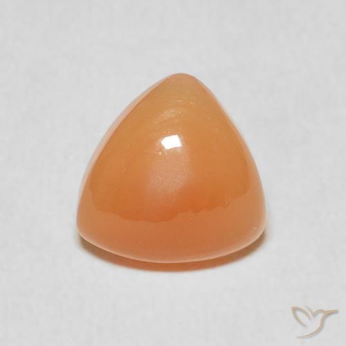 1.60ct طبيعي برتقالى كنتالوبى حجر القمر, مثلثى, نصف شفاف