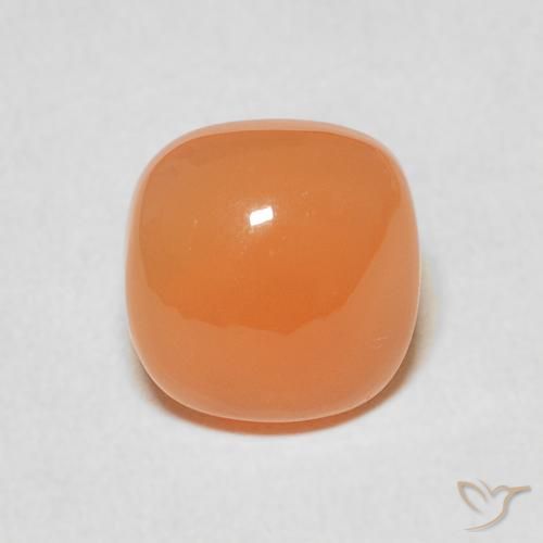 2.06ct طبيعي برتقالى خوخى حجر القمر, وسادة, نصف شفاف