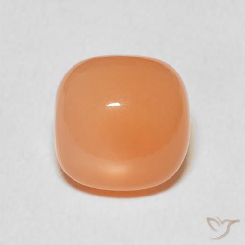 2.15ct طبيعي برتقالى كنتالوبى حجر القمر, وسادة, نصف شفاف
