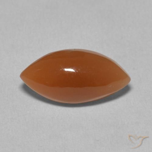 2.87ct طبيعي برتقالى محمر غامق حجر القمر, ماركيز, نصف شفاف