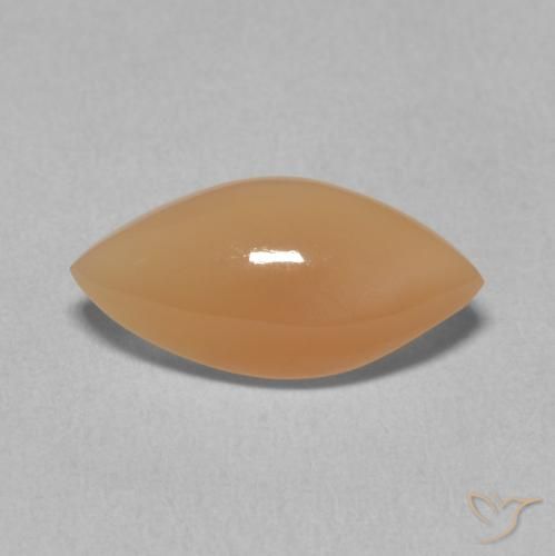 2.59ct طبيعي Medium Light-Orange حجر القمر, ماركيز, نصف شفاف